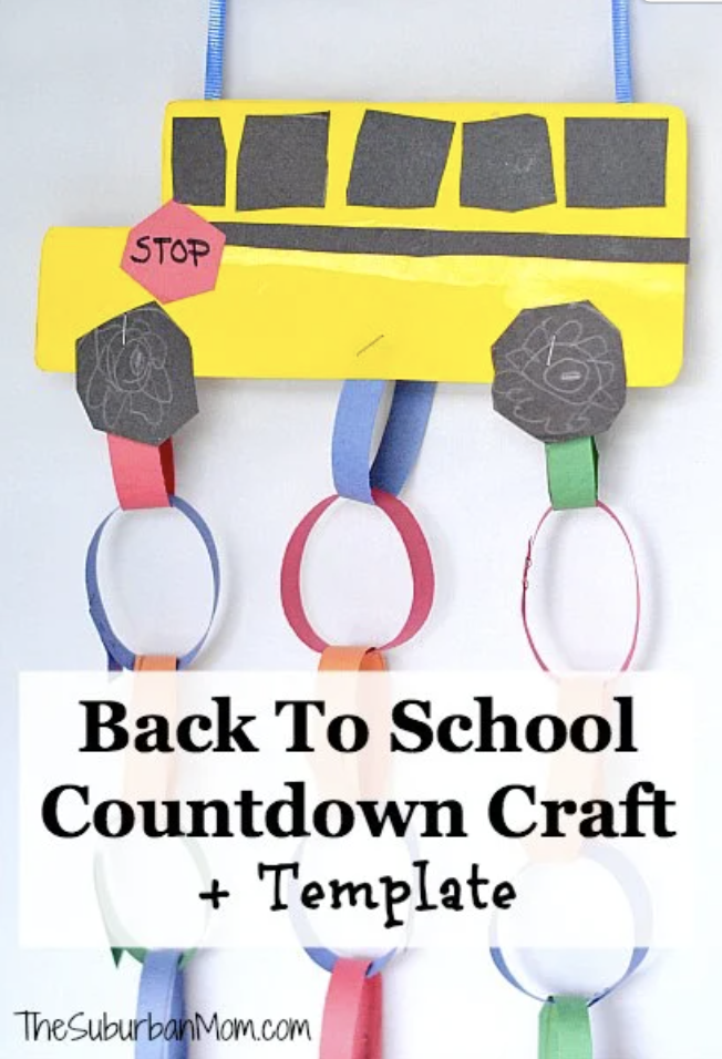 Fun back to school countdown craft for kids. 